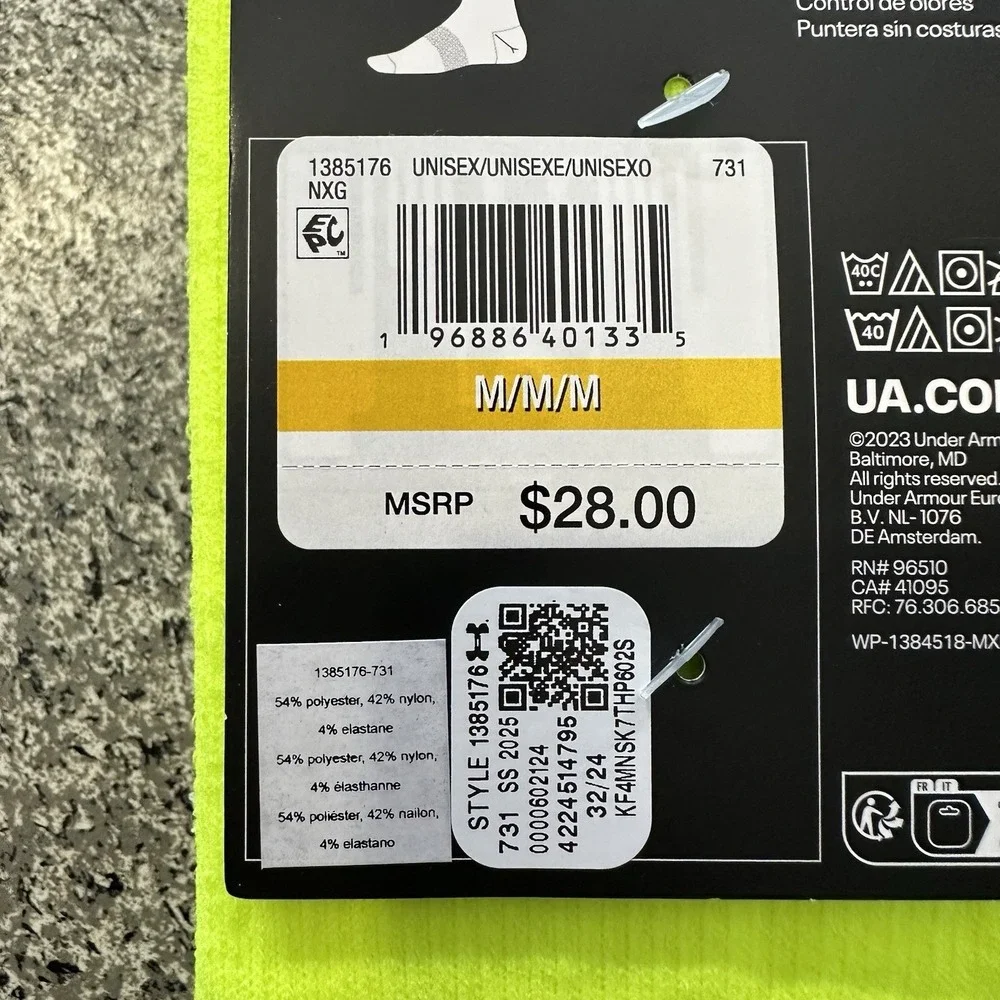 Under Armour UA Magnetico Pocket OTC Soccer Socks Mens 7-8.5 W 6-10 Volt
